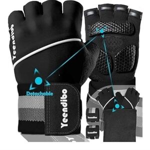 5-in-1 Workout Gloves with Wrist Strap, Full ProtectionExercise Weight Lifting